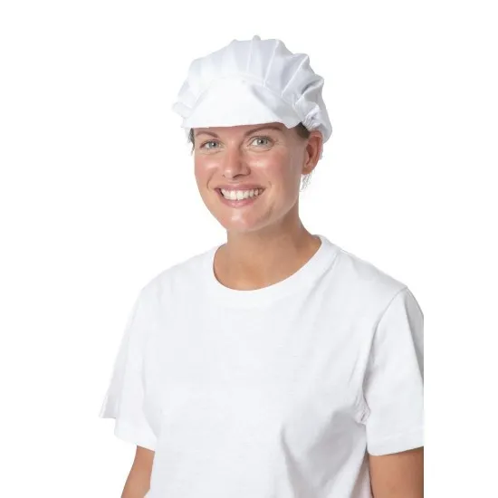 Woman wearing White Peaked Hat
