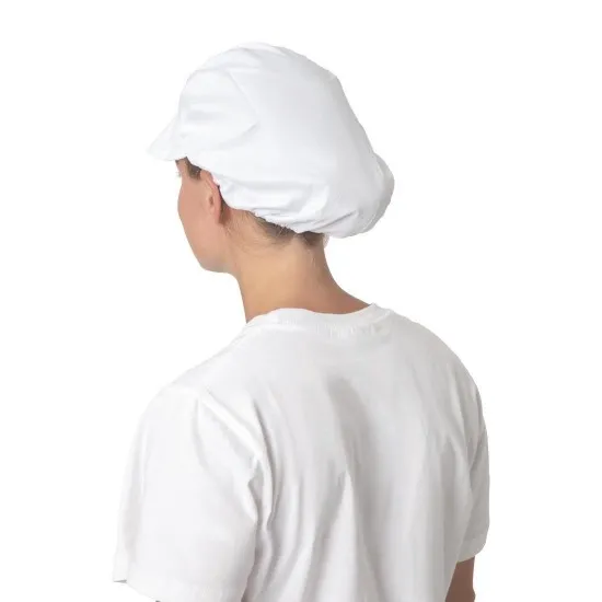 Woman wearing White Peaked Hat