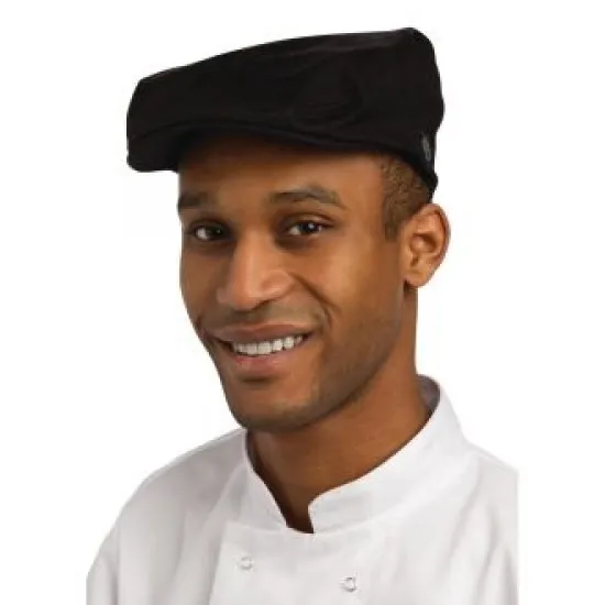 Chef wearing Black Driver Cap With Inner Sweat Band Size L