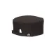 Black chef's beanie cap for kitchen staff.