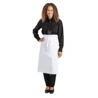 White Pcotton Regular Waist Apron- 36x30 Long''