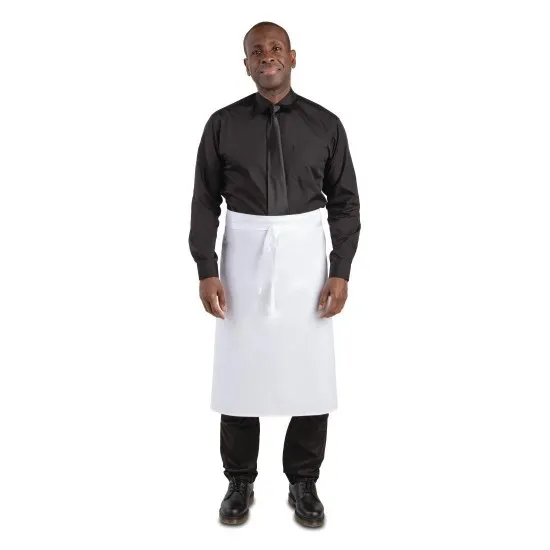 Waitress Wearing White Long Regular Waist Apron