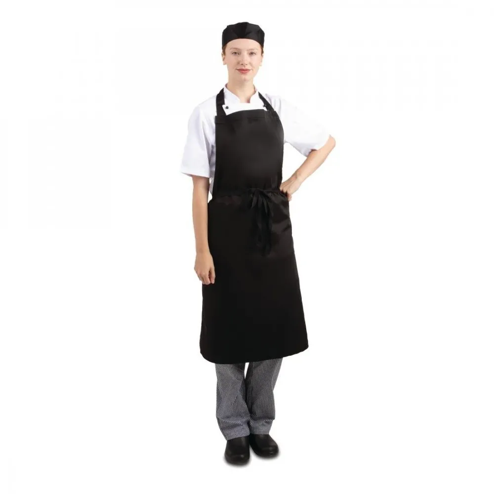 Whites Black Bib Apron Pcotton
