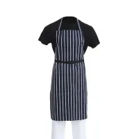 Navy White Stripe Butchers Bib Apron - 28-38''