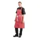 Person Wearing Red & White Stripe Bib Apron