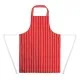Person Wearing Red & White Stripe Bib Apron