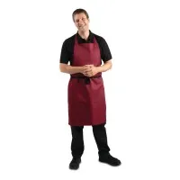 Whites Bib Apron Pcotton Burgundy