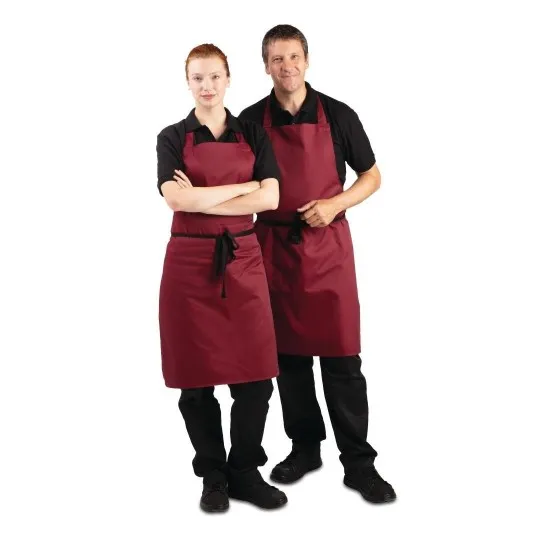 Whites Bib Apron Pcotton Burgundy