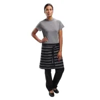 Chesapeake Wide Stripe Black Half Bistro Apron