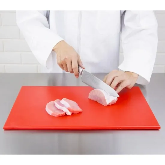 Hygiplas Anti-bacterial High Density Chopping Board Red - 18x12x1/2''