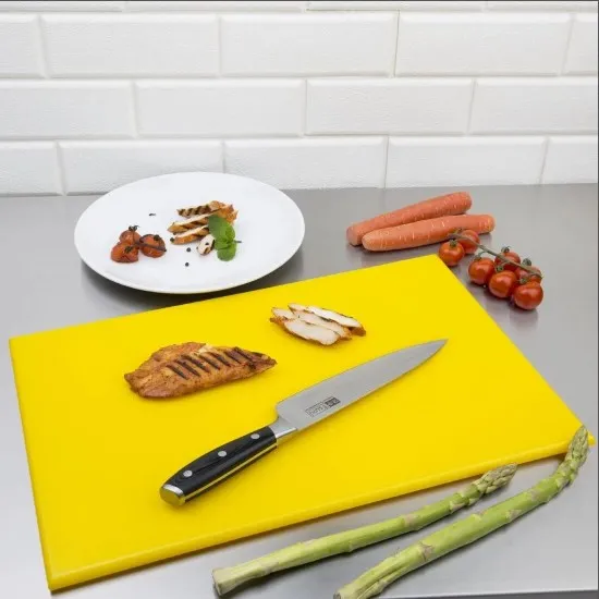 Hygiplas Anti-bacterial High Density Chopping Board Yellow - 18x12x1/2''