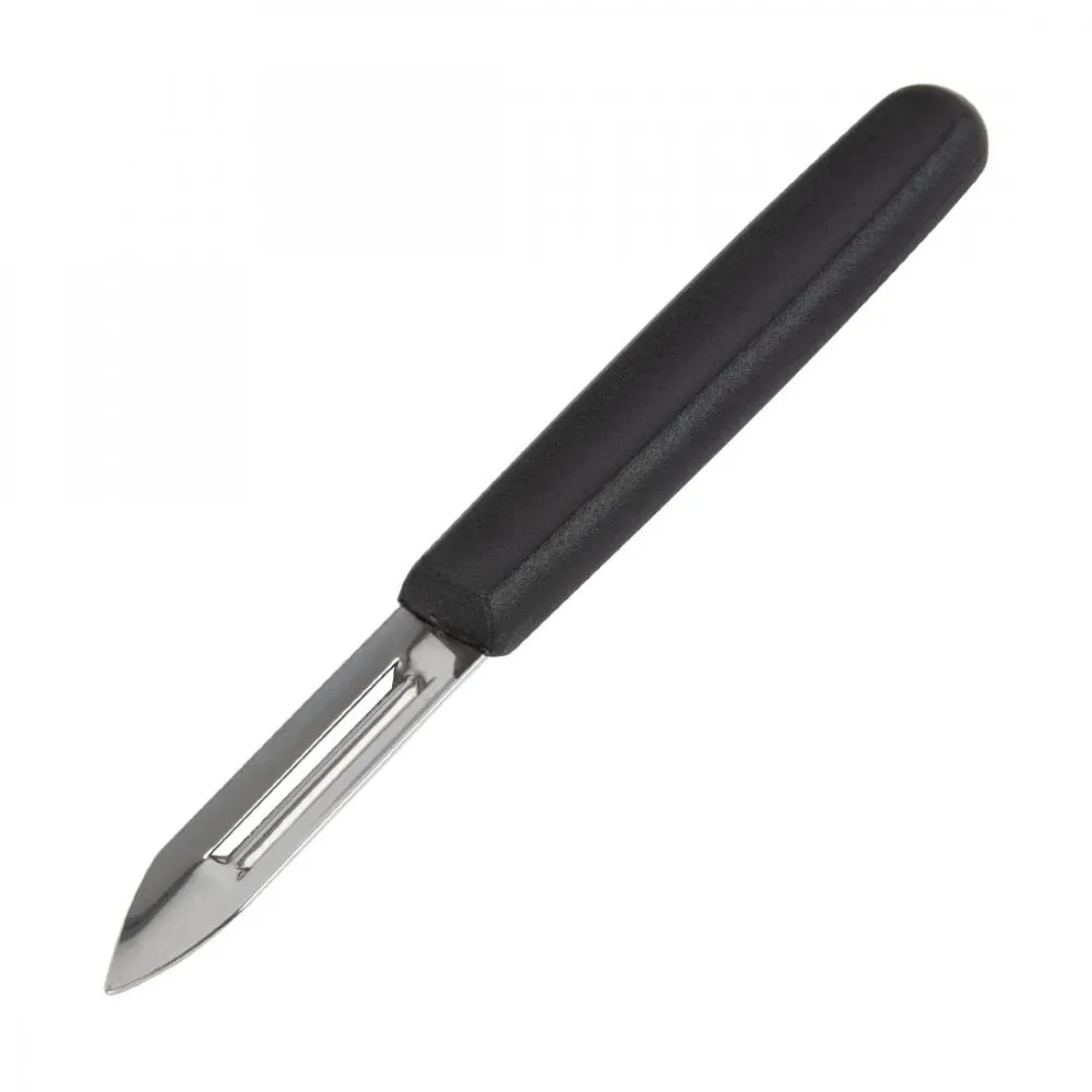 Vogue Plastic Peeler Blk Moulded Handle