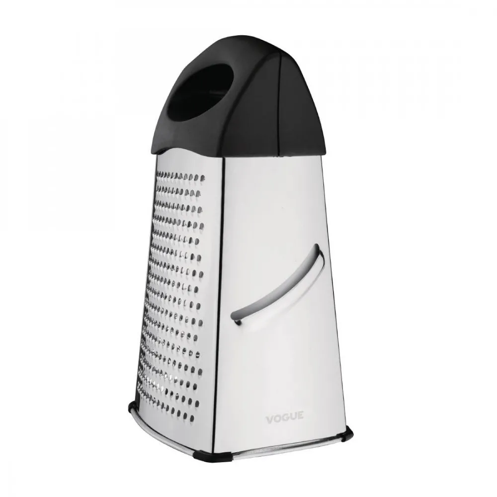 Vogue Heavy Duty Box Grater With Blk Handle & Base - 10''