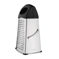 Vogue Heavy Duty Box Grater With Blk Handle & Base - 10''