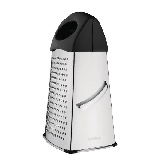 Vogue Heavy Duty Box Grater With Blk Handle & Base - 10''