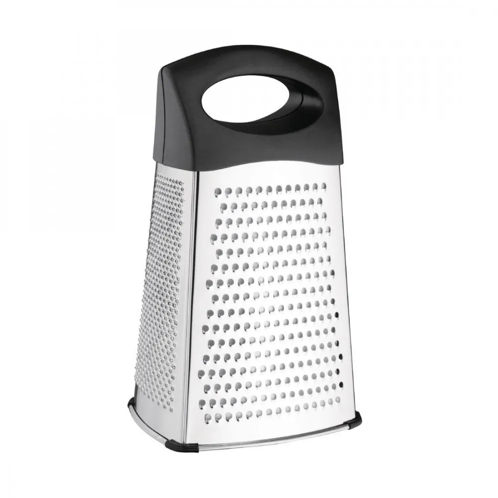 Vogue Heavy Duty Box Grater With Blk Handle & Base - 10''
