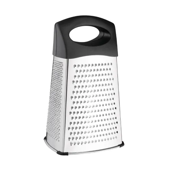 Vogue Heavy Duty Box Grater With Blk Handle & Base - 10''