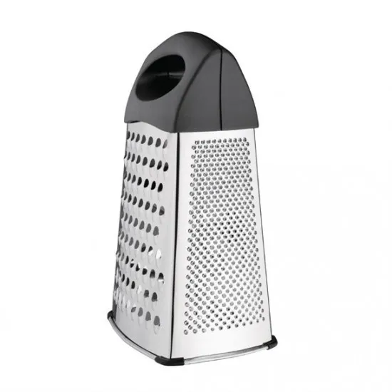 Vogue Heavy Duty Box Grater With Blk Handle & Base - 10''