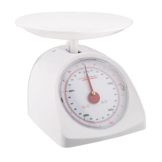 Weighstation White Plastic Diet Scale - 0.5kg/1.1lb - Gradation 2g /1/8oz