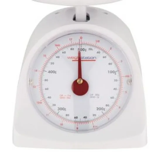 Weighstation White Plastic Diet Scale - 0.5kg/1.1lb - Gradation 2g /1/8oz
