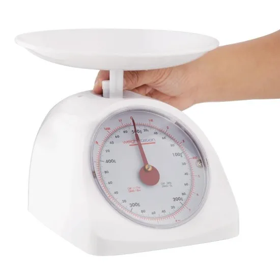Weighstation White Plastic Diet Scale - 0.5kg/1.1lb - Gradation 2g /1/8oz