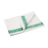 Glass Cloth Linen Union Green Border - 76x51cm