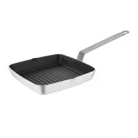 Vogue Non Stick Square Ribbed Skillet Pan Teflon Platinum Plus - 240mm 9 1/2''