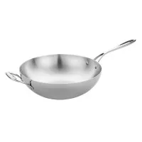 Vogue Tri-wall Wok Flat Bottom St/st - 310mm 12''