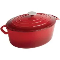 Vogue Oval Casserole Red - 6ltr 125h X 230w X 305mm D