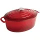 Vogue Oval Casserole Red - 6ltr 125h X 230w X 305mm D