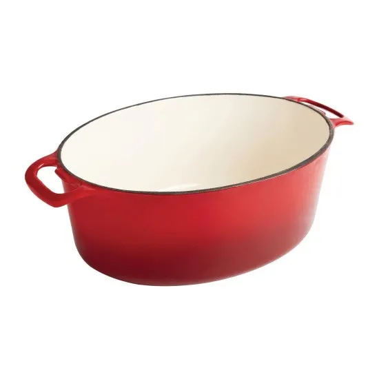 Vogue Oval Casserole Red - 6ltr 125h X 230w X 305mm D