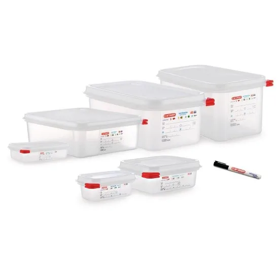 Araven Food Container - 1/9 Gn 1ltr With Lid 100mm (h) (pack 4)