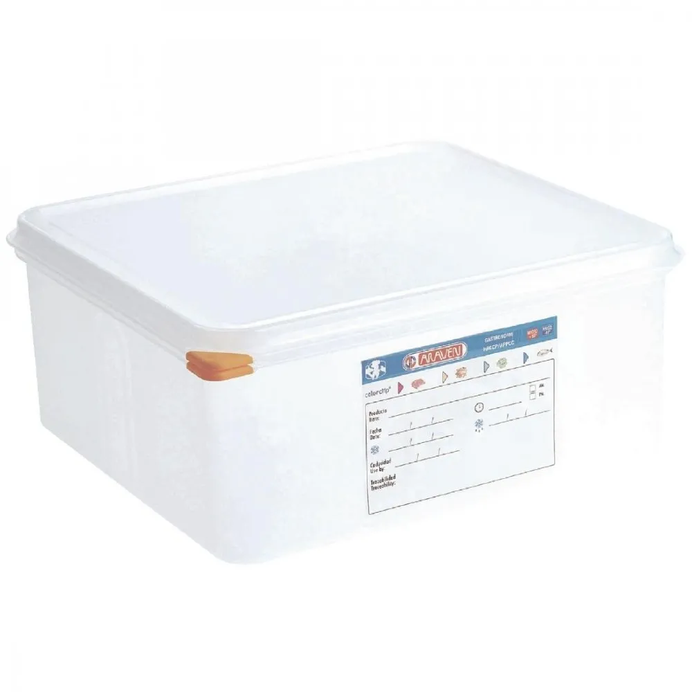 Araven Food Containers - Gn 2/3 13.5ltr 150mm With Lids (box 4)