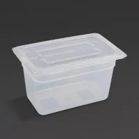Polypropylene Gn Container 1/4 With Lid 150mm