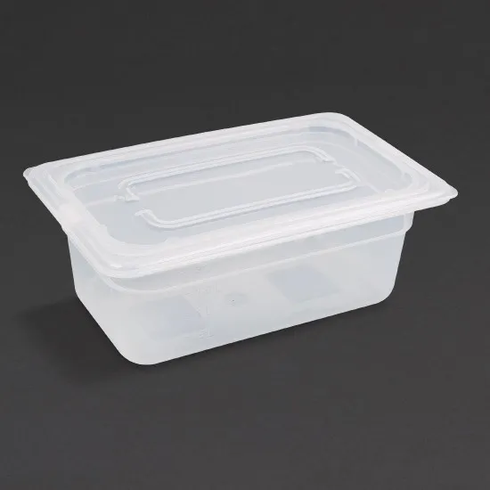 Polypropylene Gn Container 1/4 With Lid 150mm