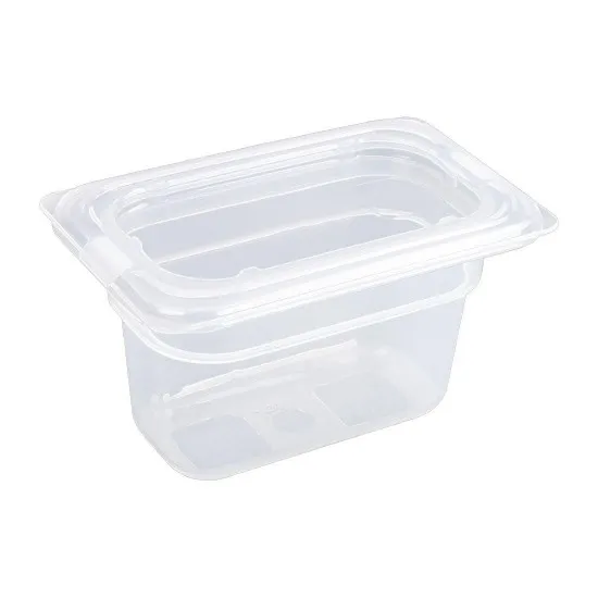 Polypropylene Gn Container 1/9 With Lid 100mm (4 Pack)