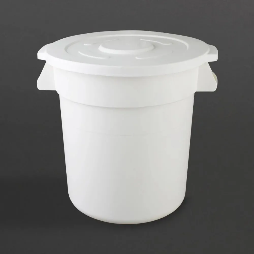 Vogue Round Container Bin White - 38ltr