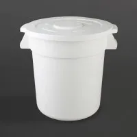 Vogue Round Container Bin White - 38ltr