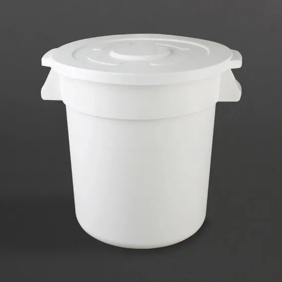 Vogue Round Container Bin White - 38ltr