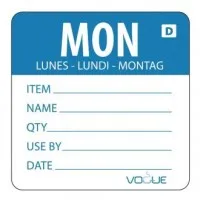 Vogue Day Label Monday Dissolvable Adhesive (roll 250)