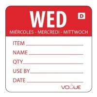 Vogue Day Label Wednesday Dissolvable Adhesive (roll 250)