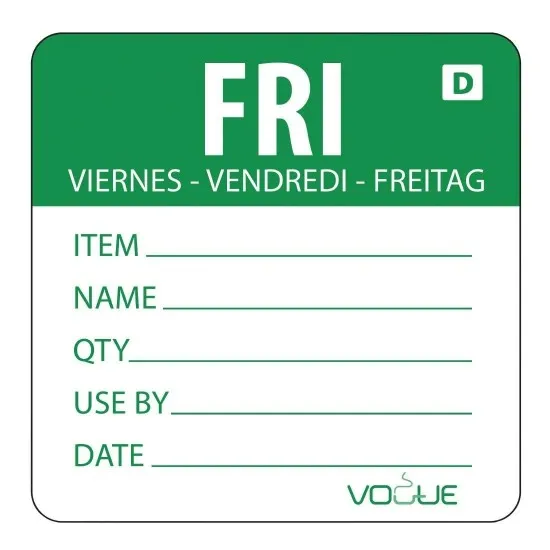 Vogue Day Label Friday Dissolvable Adhesive (roll 250)
