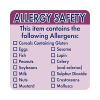 Vogue Allergen Label 2x2'' 500/roll
