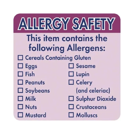 Vogue Allergen Label 2x2'' 500/roll