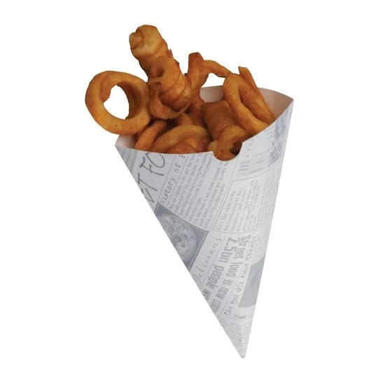 Colpac Disposable Paper Chip Cone Newsprint X 1000
