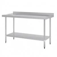 Vogue Stainless Steel Table With Upstand - 1500x700x900mm