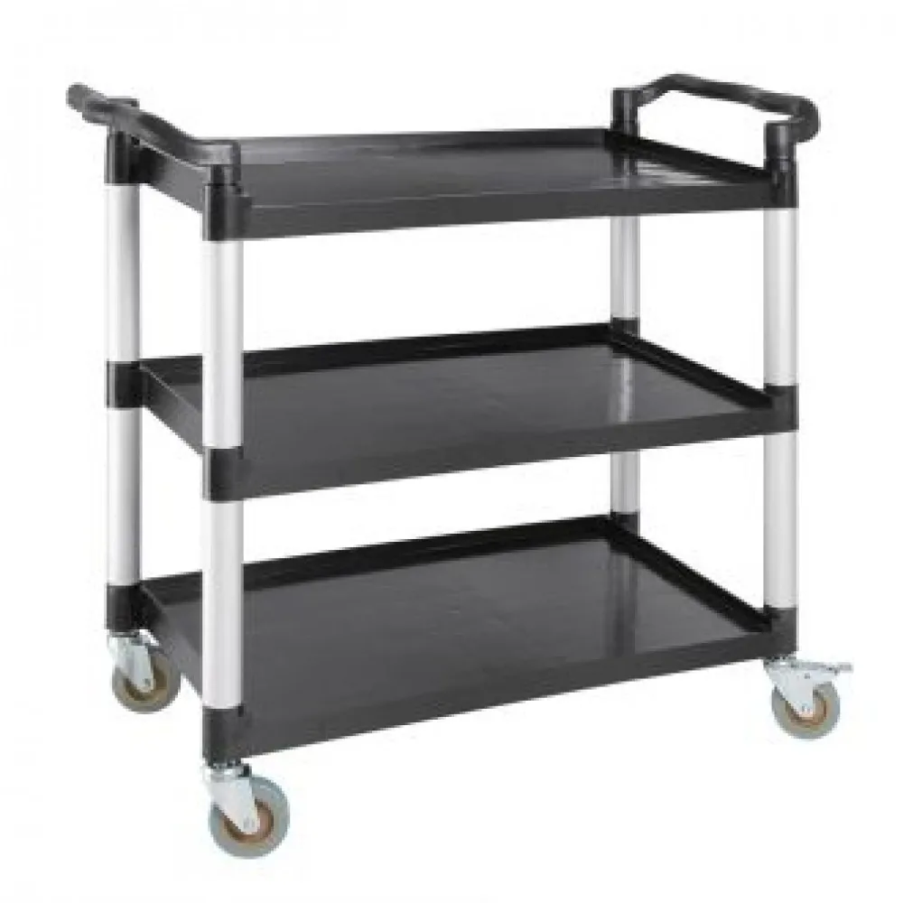 Polypropylene Trolley Large Black 3 Tier