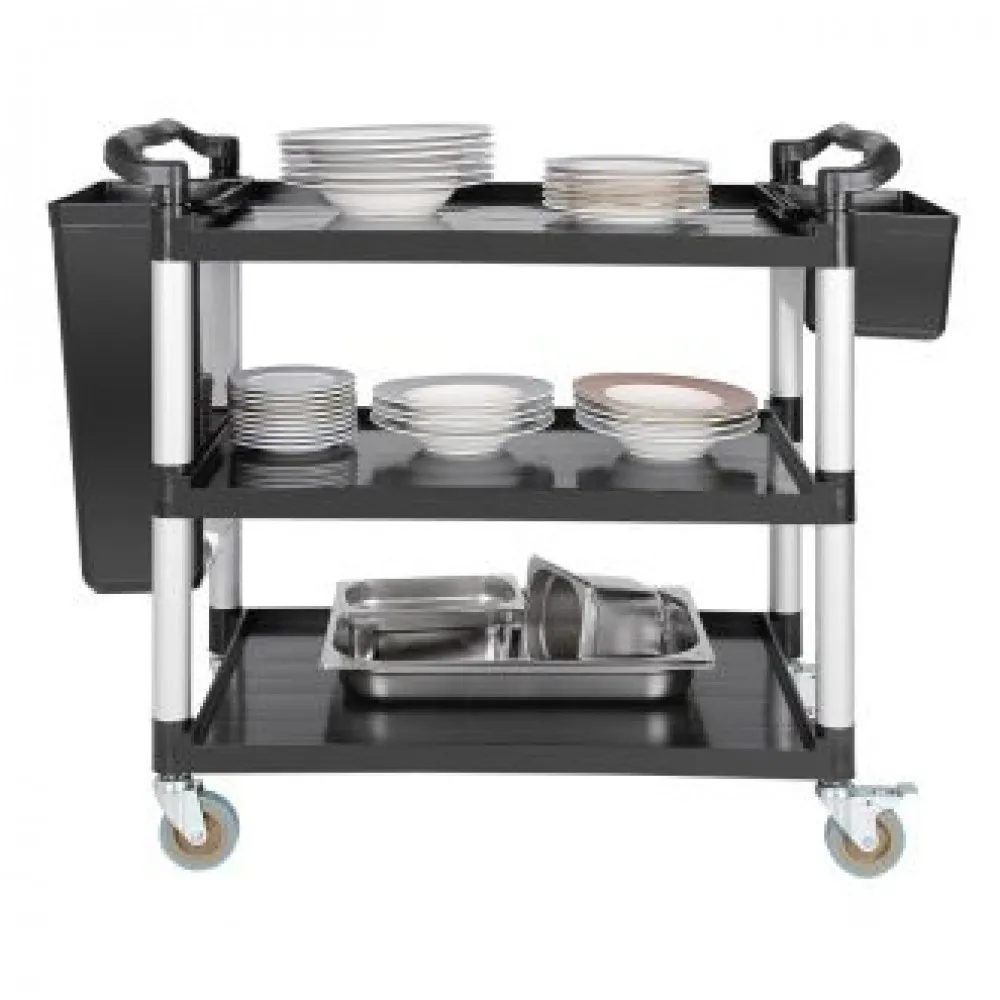Polypropylene Trolley Large Black 3 Tier
