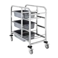 Vogue St/st Bussing Trolley - 900(h)x820(w)x440(d)mm