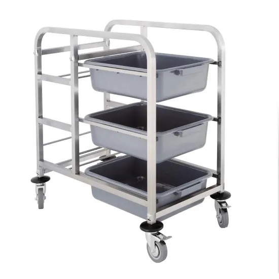 Vogue St/st Bussing Trolley - 900(h)x820(w)x440(d)mm